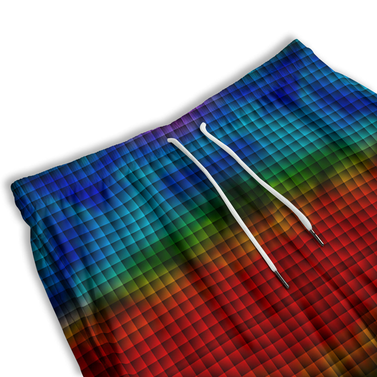 Squares Rainbow Print Pattern Men's Athletic Shorts