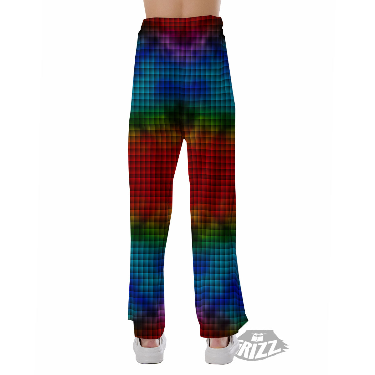 Squares Rainbow Print Pattern Pajama Pants-grizzshop