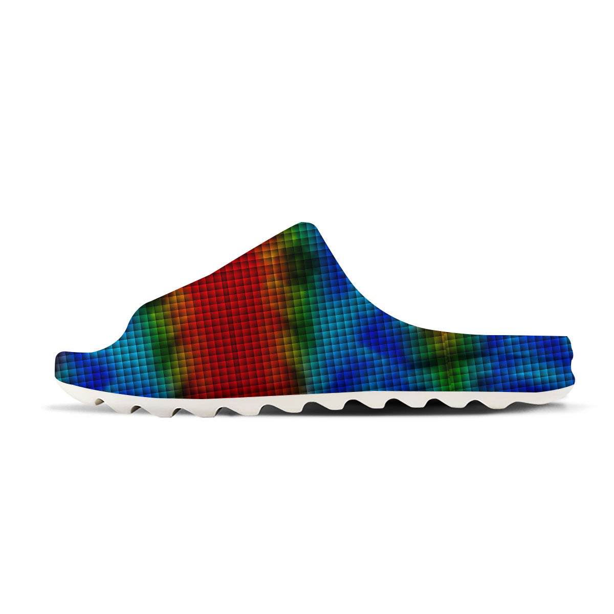 Squares Rainbow Print Pattern Sandals-grizzshop
