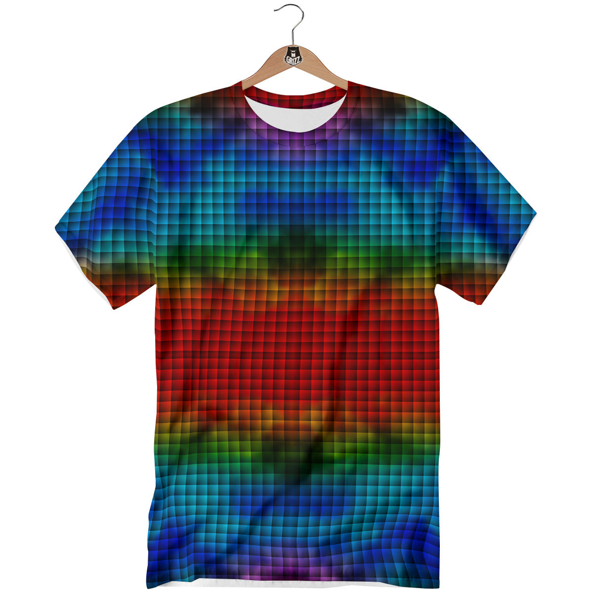 Squares Rainbow Print Pattern T-Shirt-grizzshop