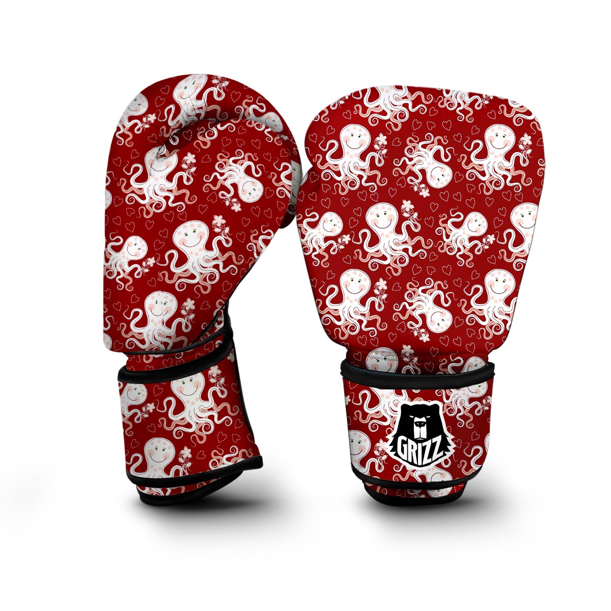 Squid Octopus Tentacle Pattern Print Boxing Gloves-grizzshop