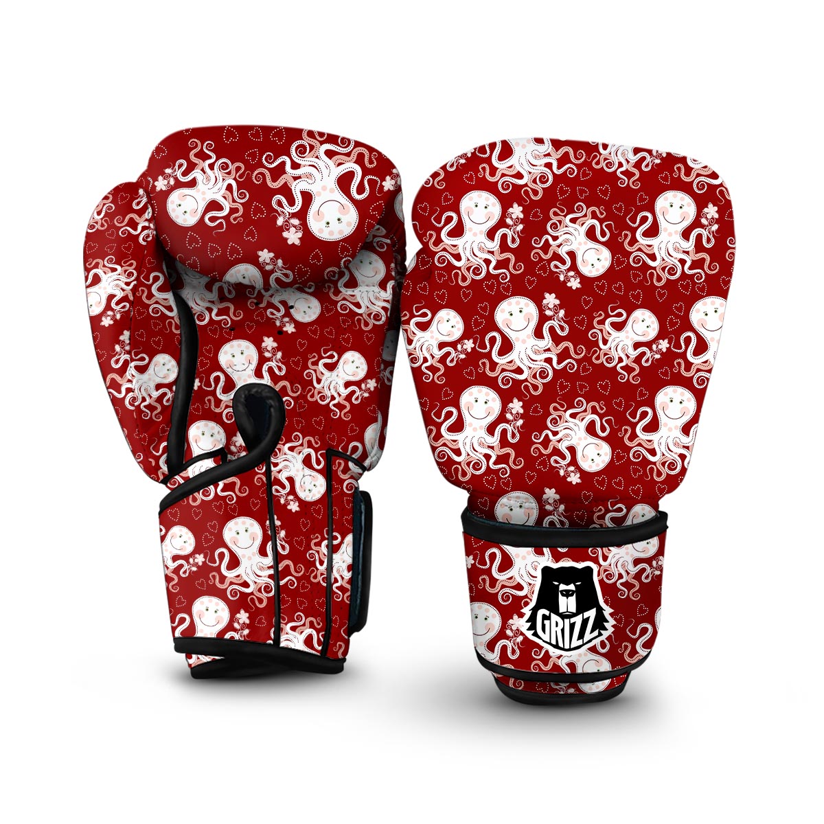 Squid Octopus Tentacle Pattern Print Boxing Gloves-grizzshop