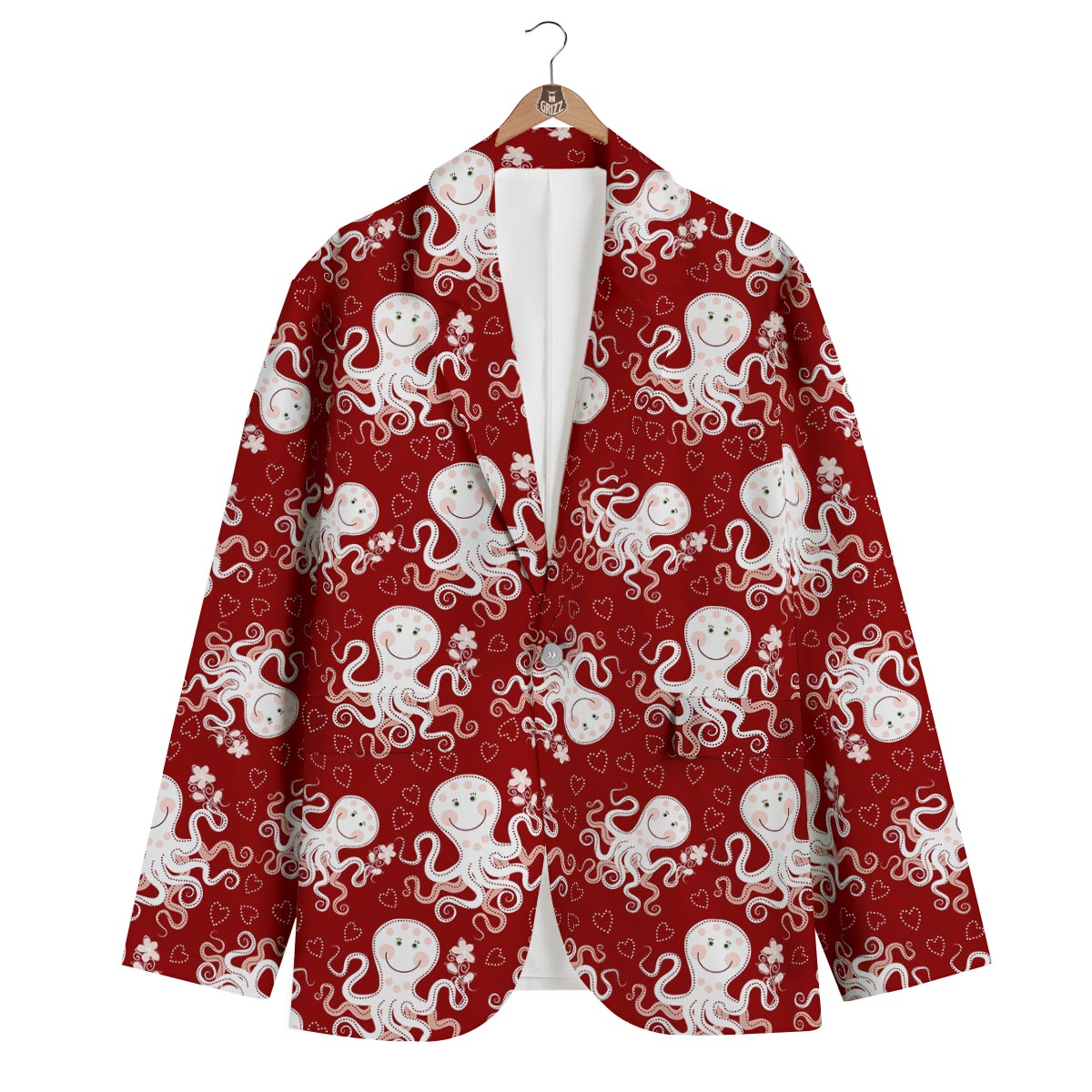 Squid Octopus Tentacle Pattern Print Men's Blazer-grizzshop