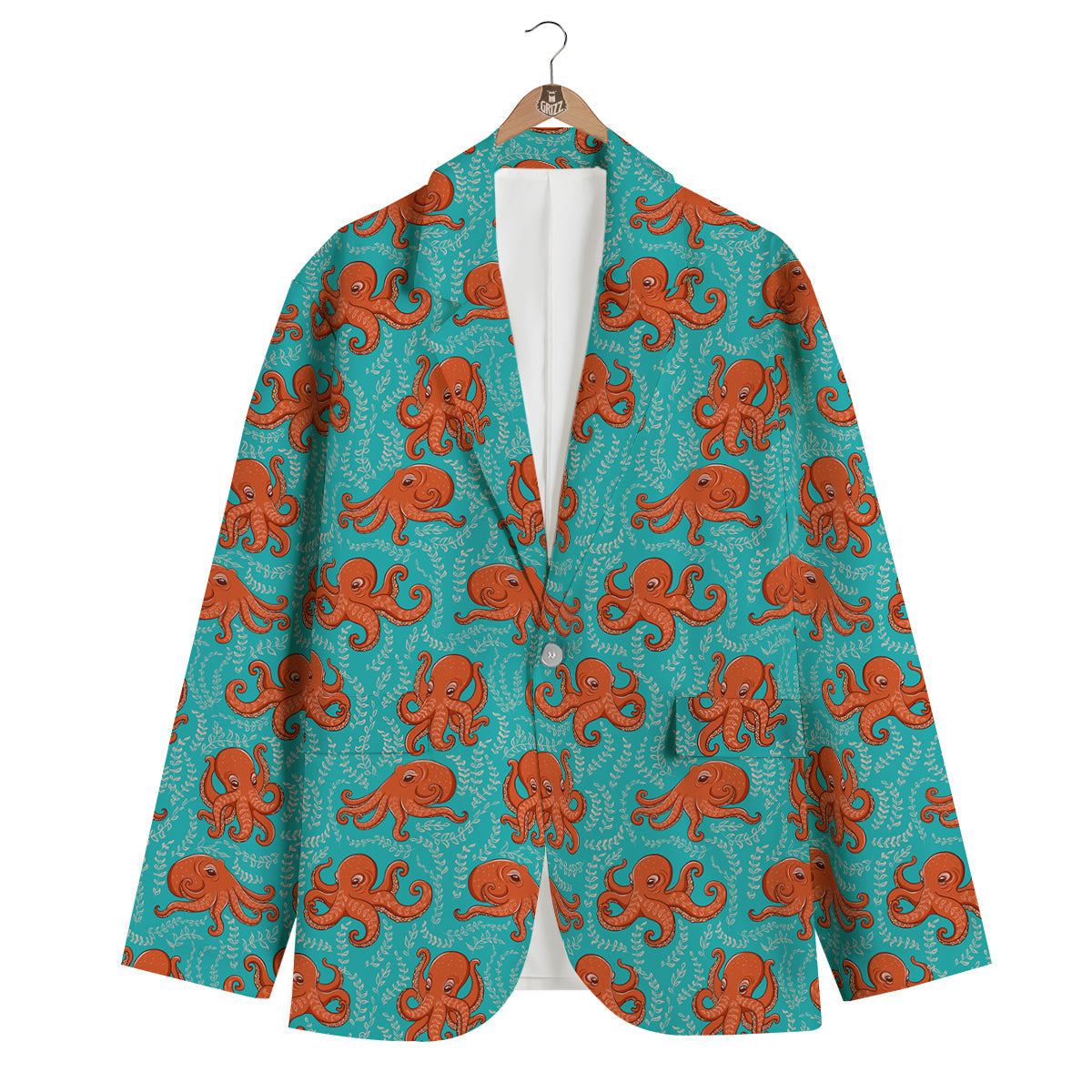 Squid Octopus Tentacle Print Pattern Men's Blazer-grizzshop
