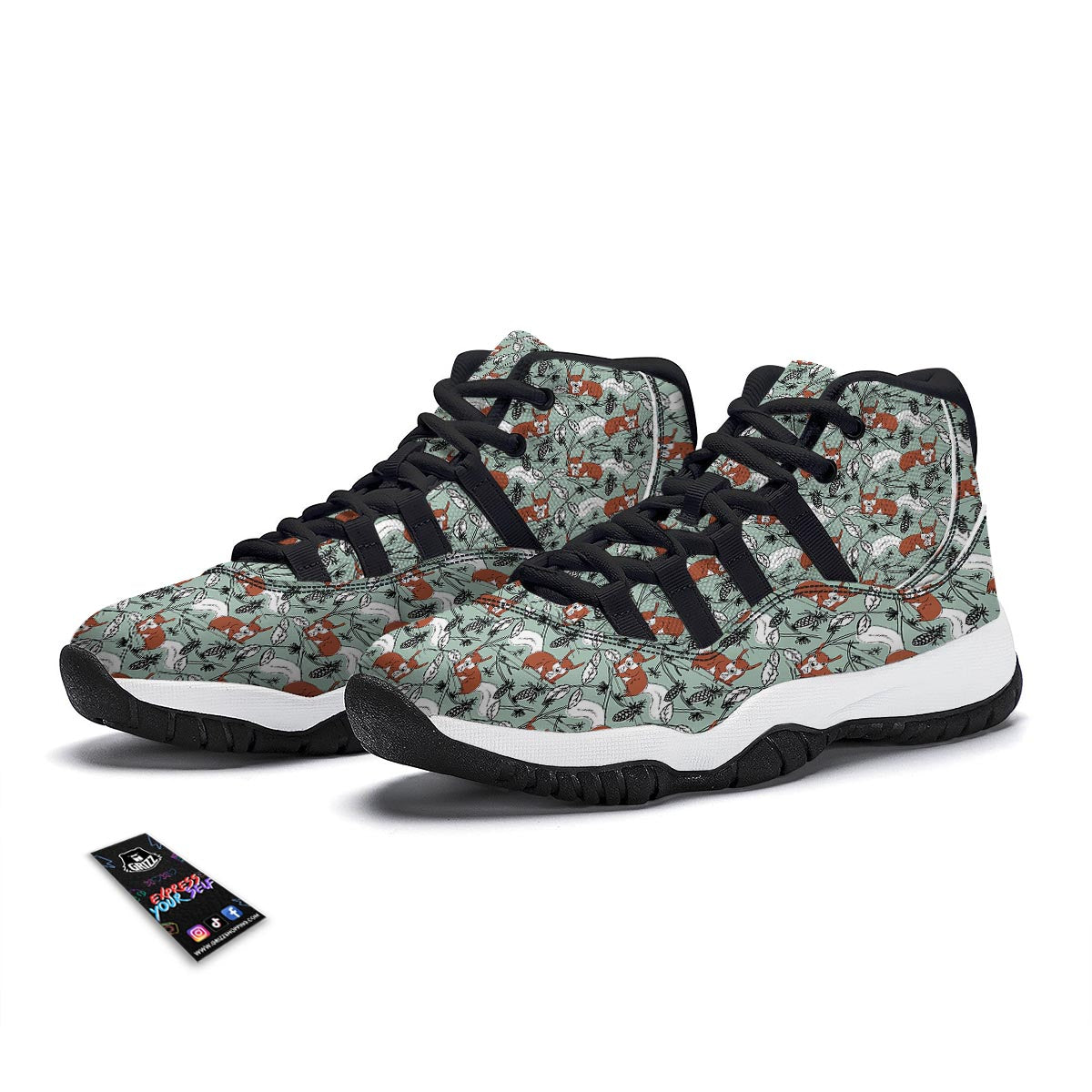 Squirrel Black Bball Shoes-grizzshop