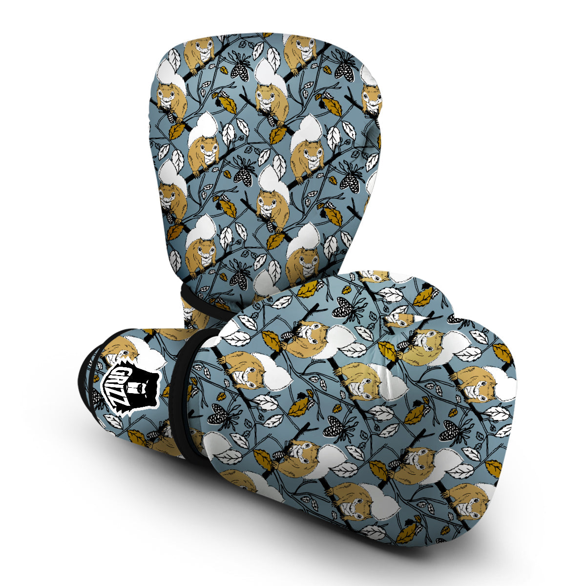 Squirrel Drawing Pattern Print Boxing Gloves-grizzshop