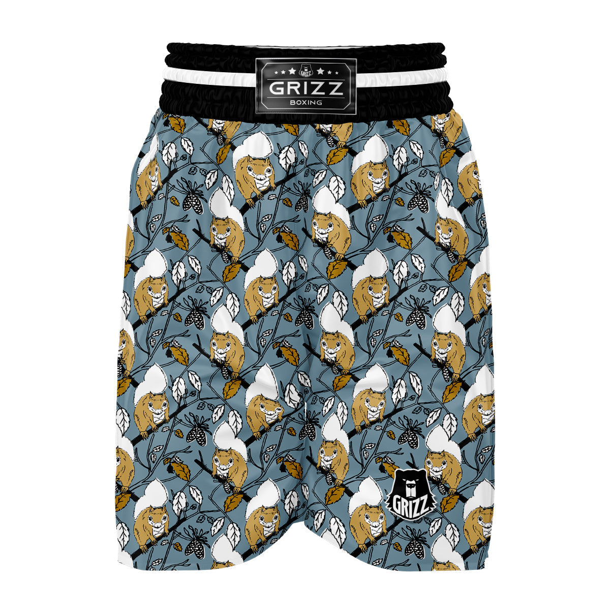 Squirrel Drawing Pattern Print Boxing Shorts-grizzshop