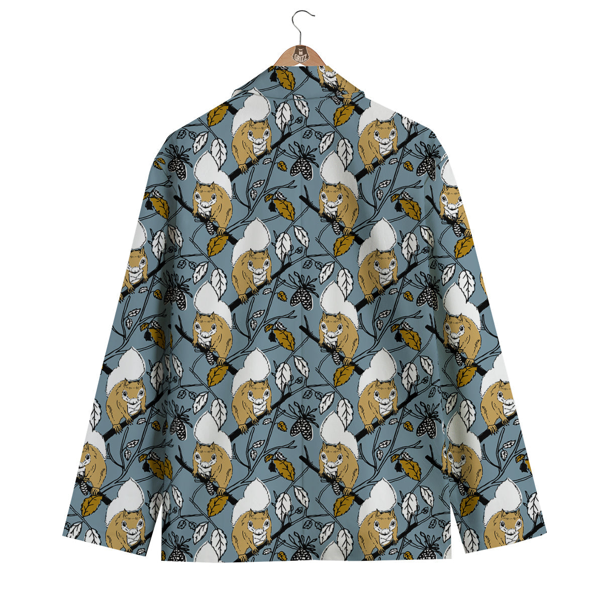 Squirrel Drawing Pattern Print Men's Blazer-grizzshop