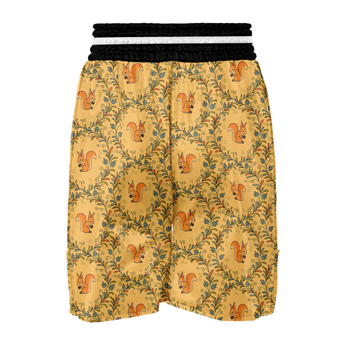 Squirrel Drawing Walnut Pattern Print Boxing Shorts-grizzshop