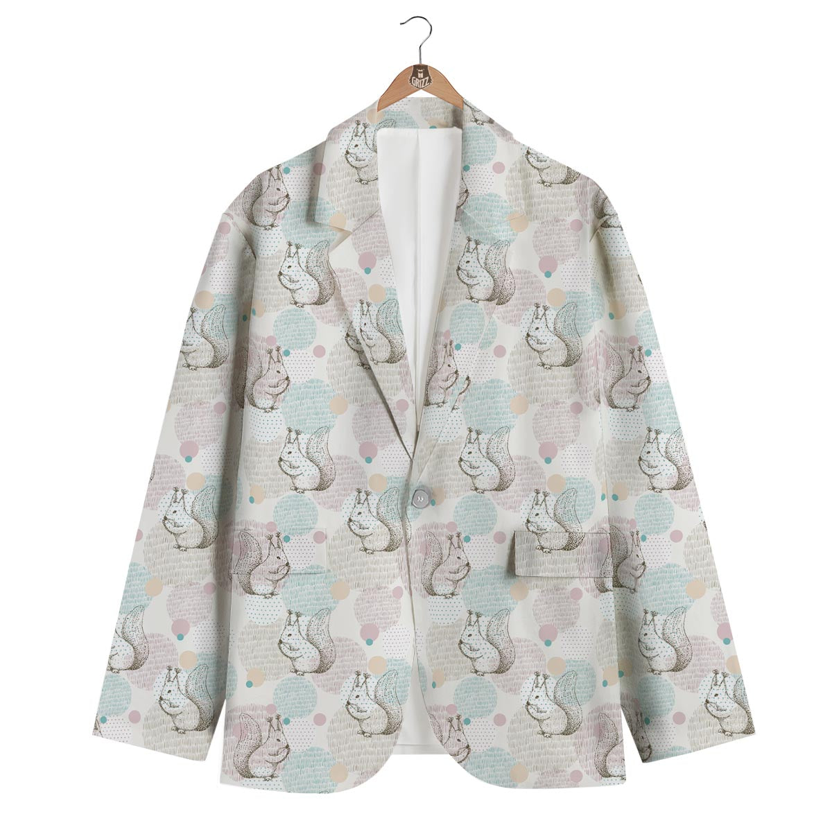 Squirrel Pattern Men's Blazer-grizzshop