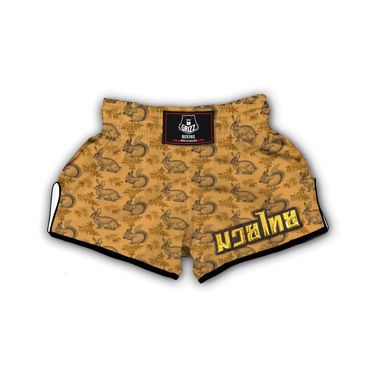 Squirrel Rabbit Pattern Print Muay Thai Boxing Shorts-grizzshop