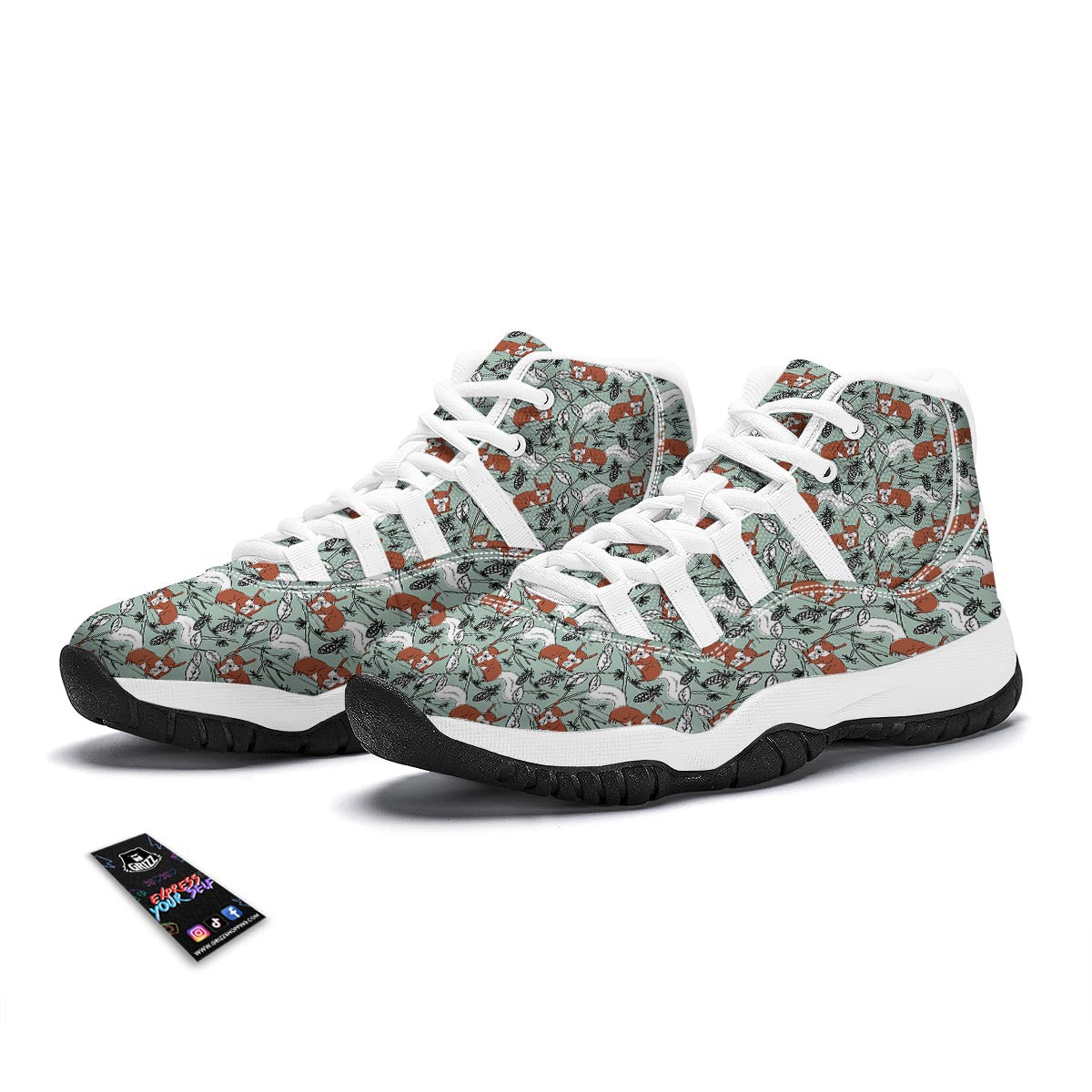 Squirrel White Bball Shoes-grizzshop