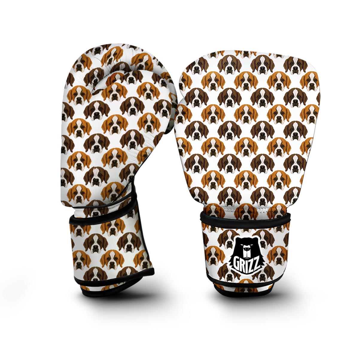 St Bernard Pattern Print Boxing Gloves-grizzshop