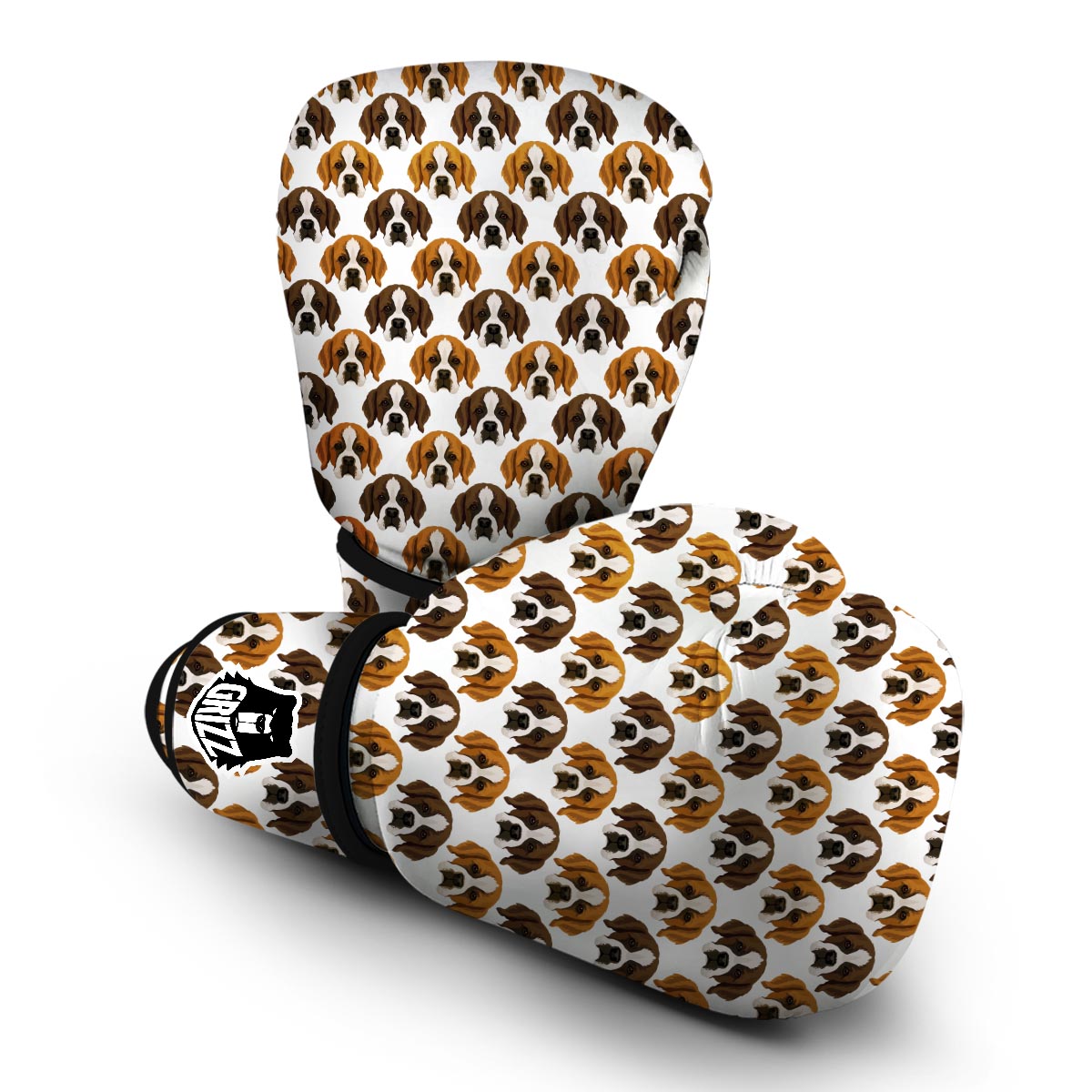 St Bernard Pattern Print Boxing Gloves-grizzshop