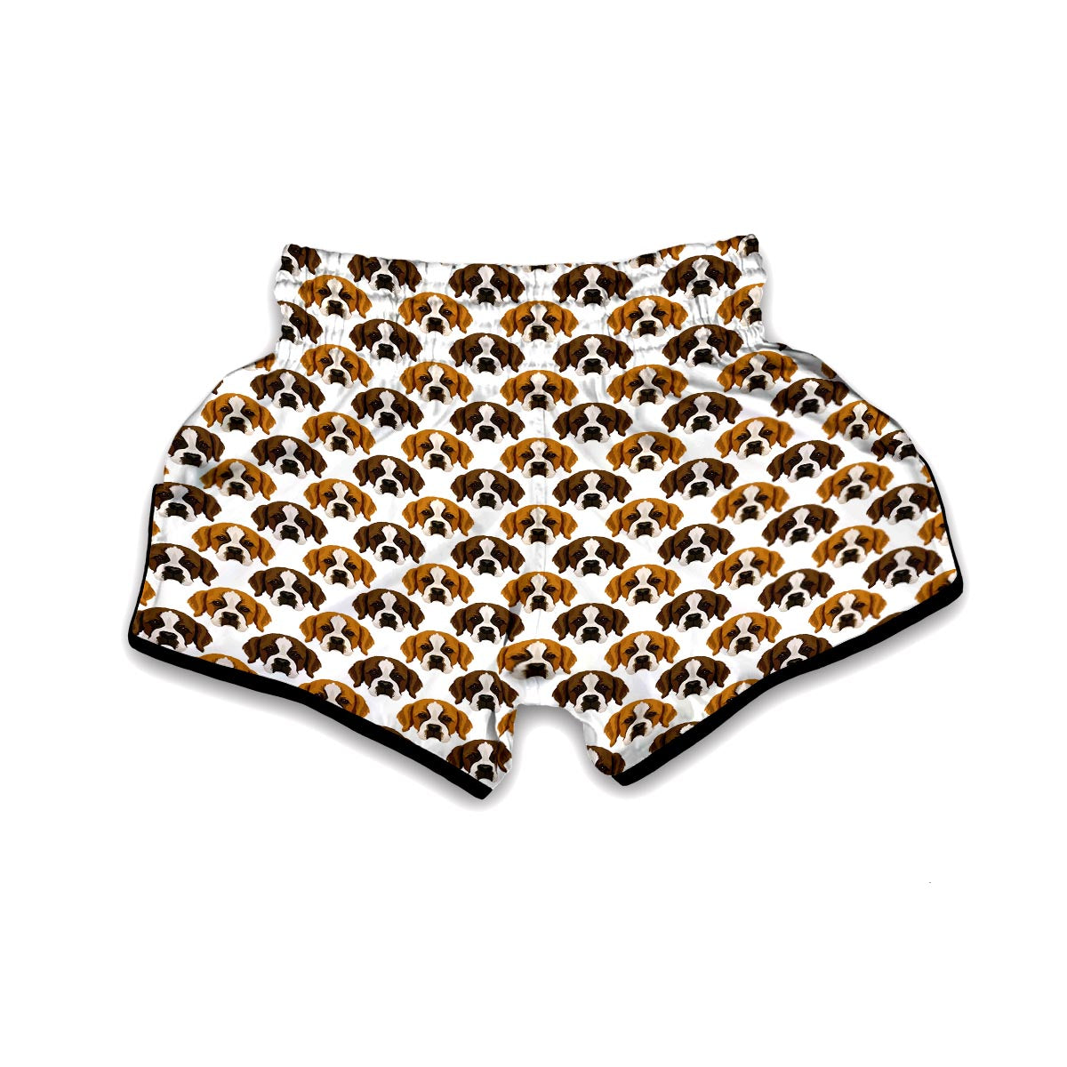 St Bernard Pattern Print Muay Thai Boxing Shorts-grizzshop