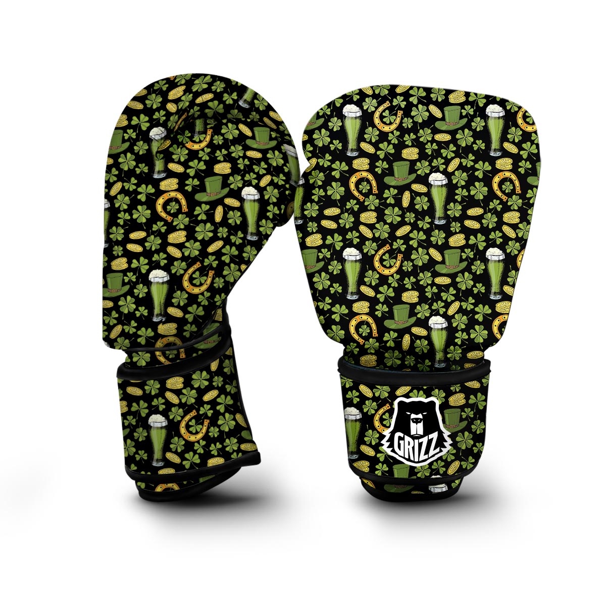 St Patrick's Day Leprechaun Beer Pattern Print Boxing Gloves-grizzshop