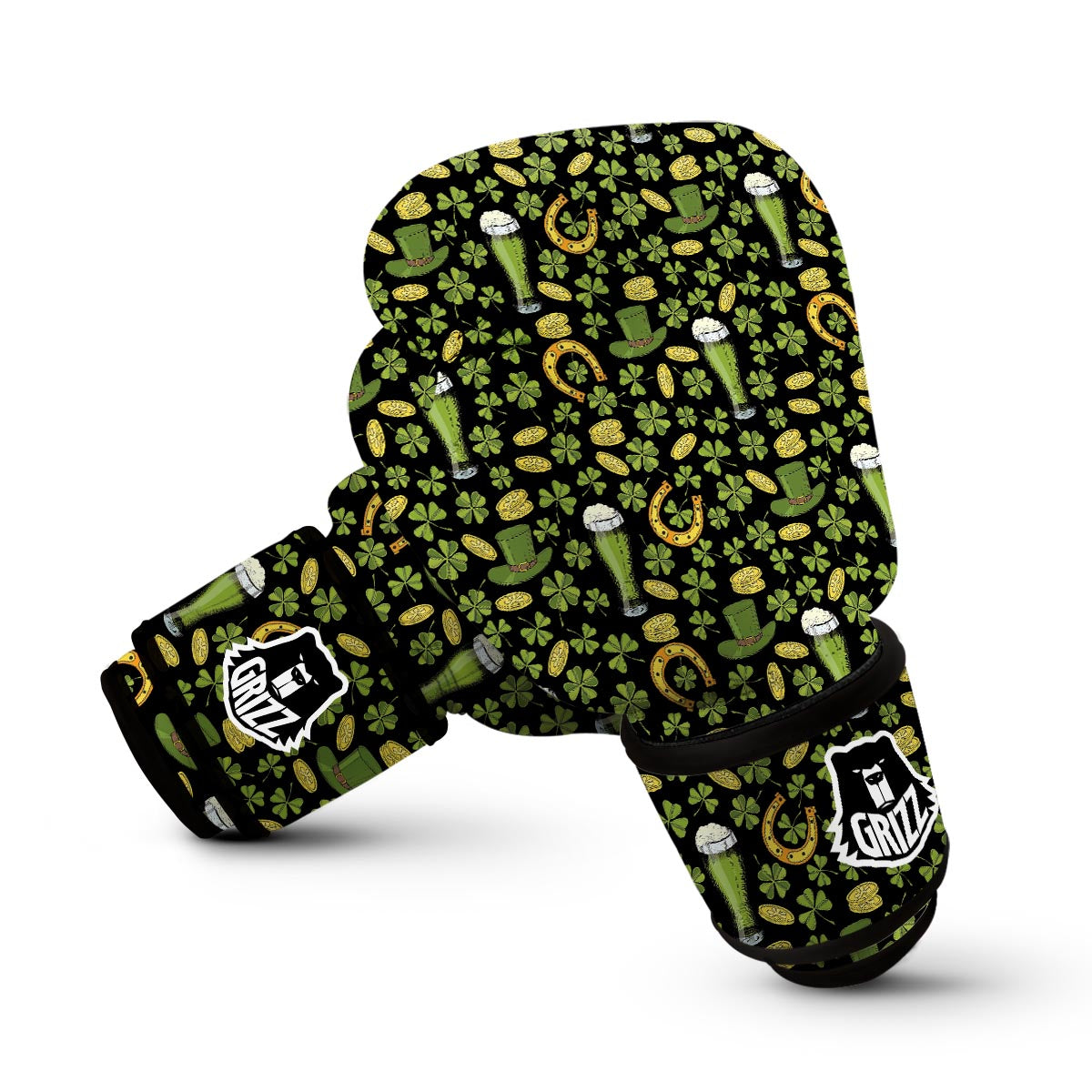 St Patrick's Day Leprechaun Beer Pattern Print Boxing Gloves-grizzshop