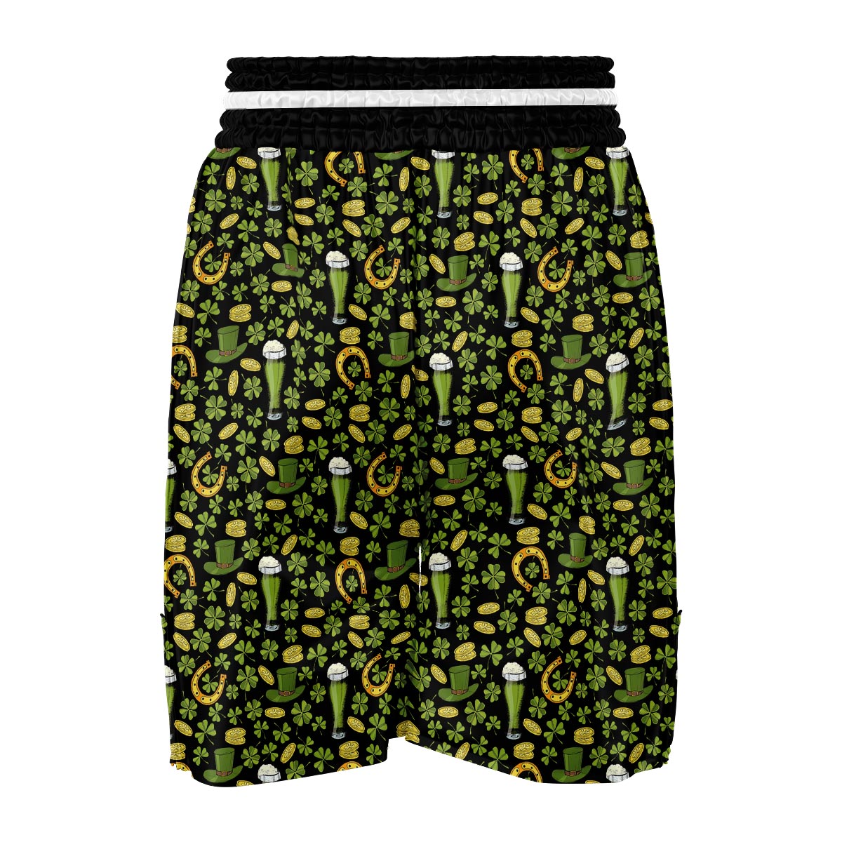 St Patrick's Day Leprechaun Beer Pattern Print Boxing Shorts-grizzshop