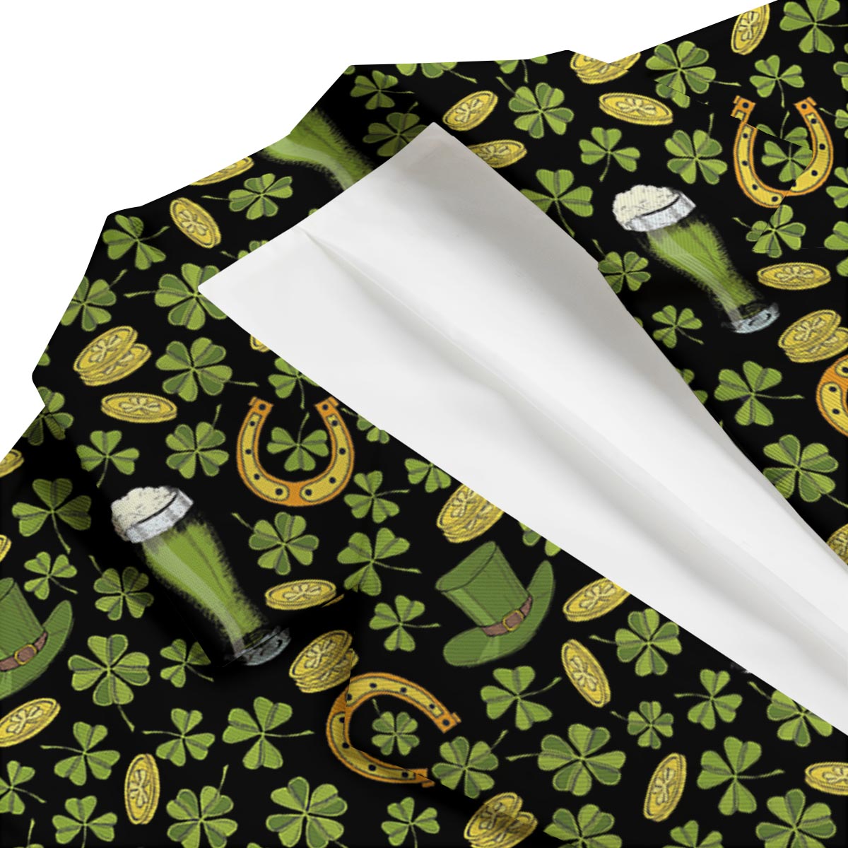 St Patrick's Day Leprechaun Beer Pattern Print Men's Blazer-grizzshop