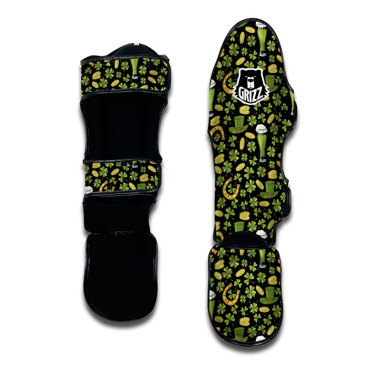 St Patrick's Day Leprechaun Beer Pattern Print Muay Thai Shin Guards-grizzshop