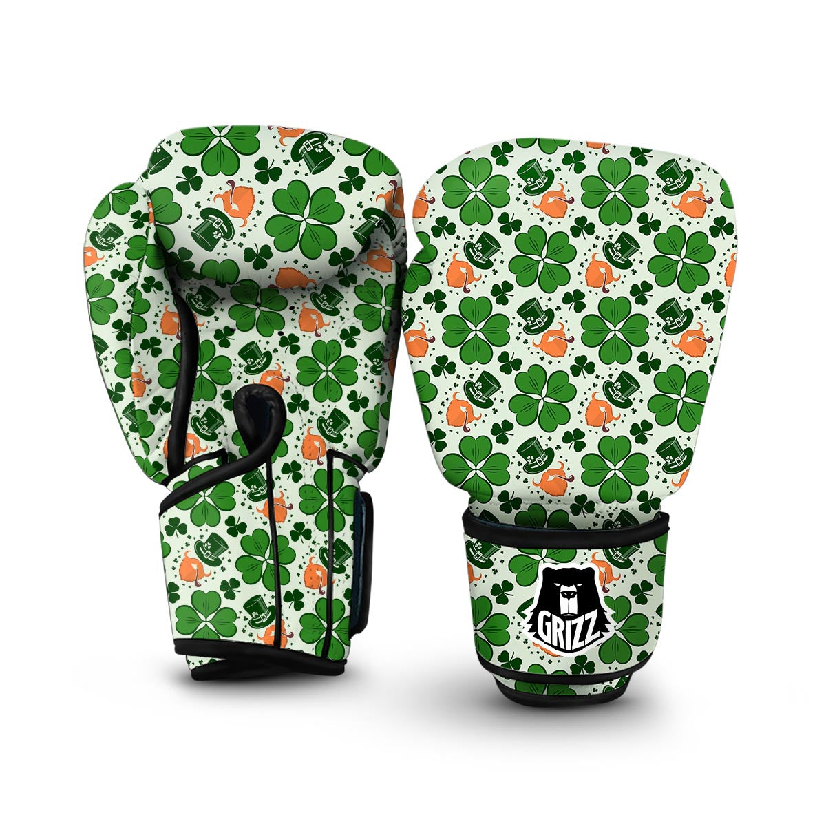 St Patrick's Day Leprechaun Pattern Print Boxing Gloves-grizzshop