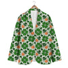 St Patrick's Day Leprechaun Pattern Print Men's Blazer-grizzshop