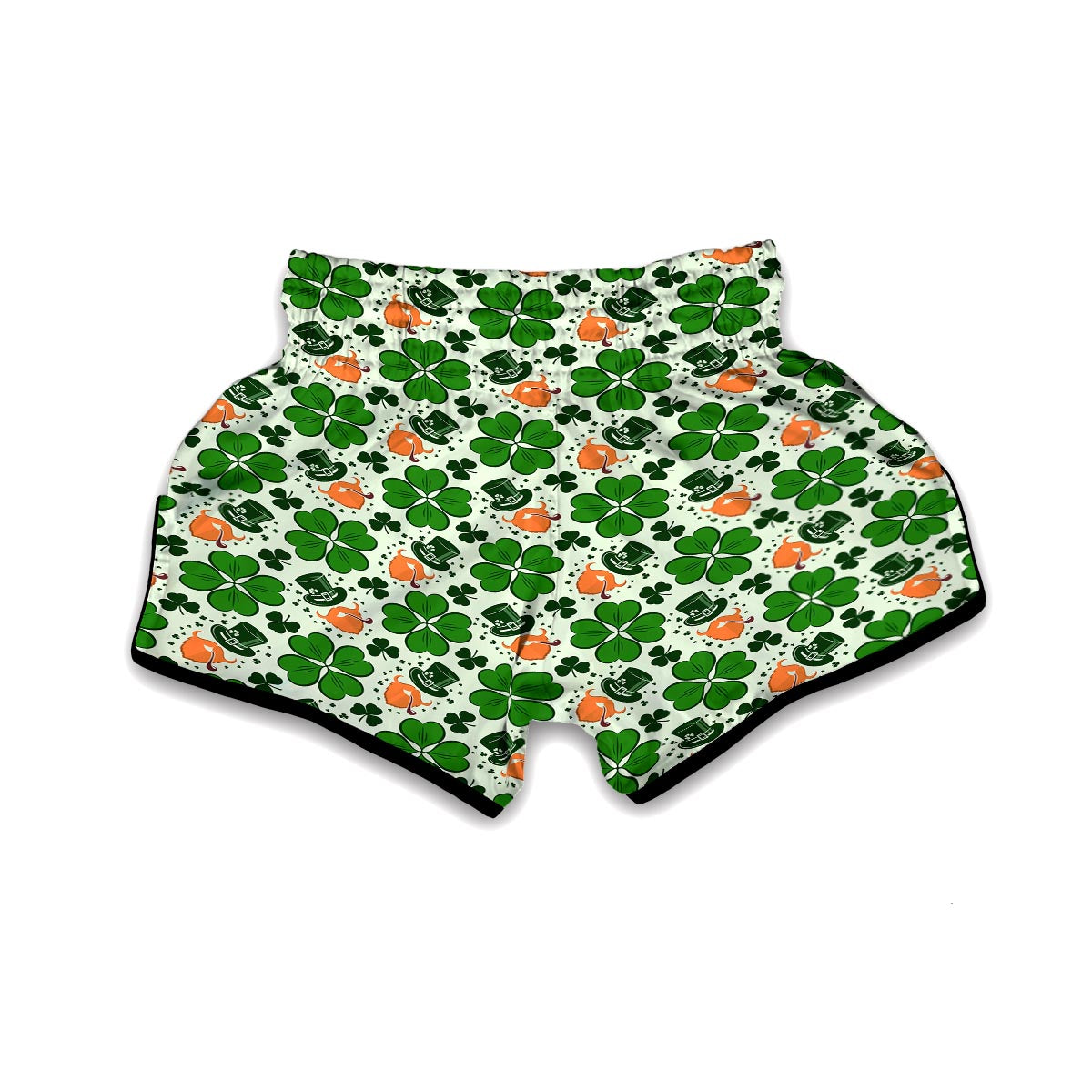 St Patrick's Day Leprechaun Pattern Print Muay Thai Boxing Shorts-grizzshop