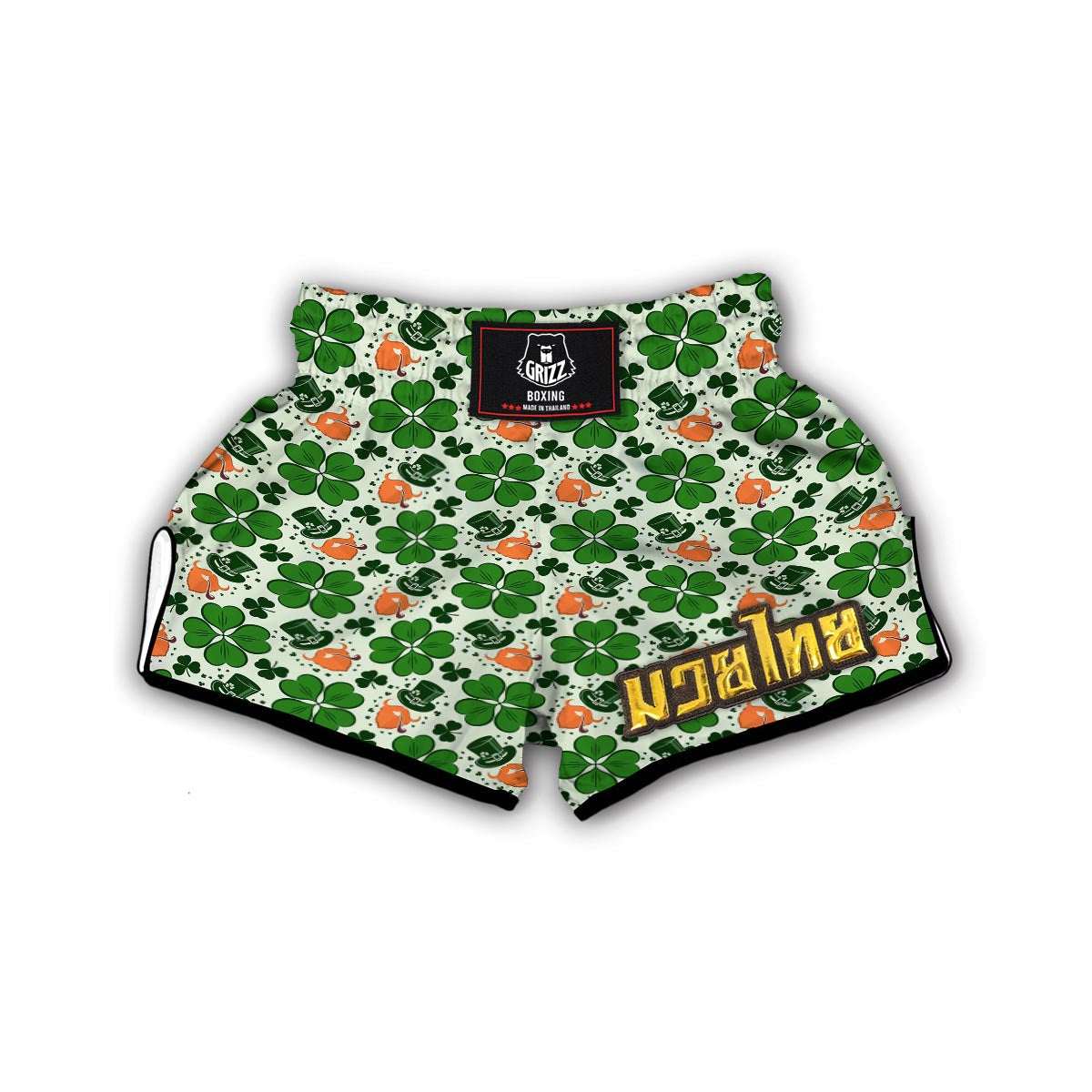 St Patrick's Day Leprechaun Pattern Print Muay Thai Boxing Shorts-grizzshop