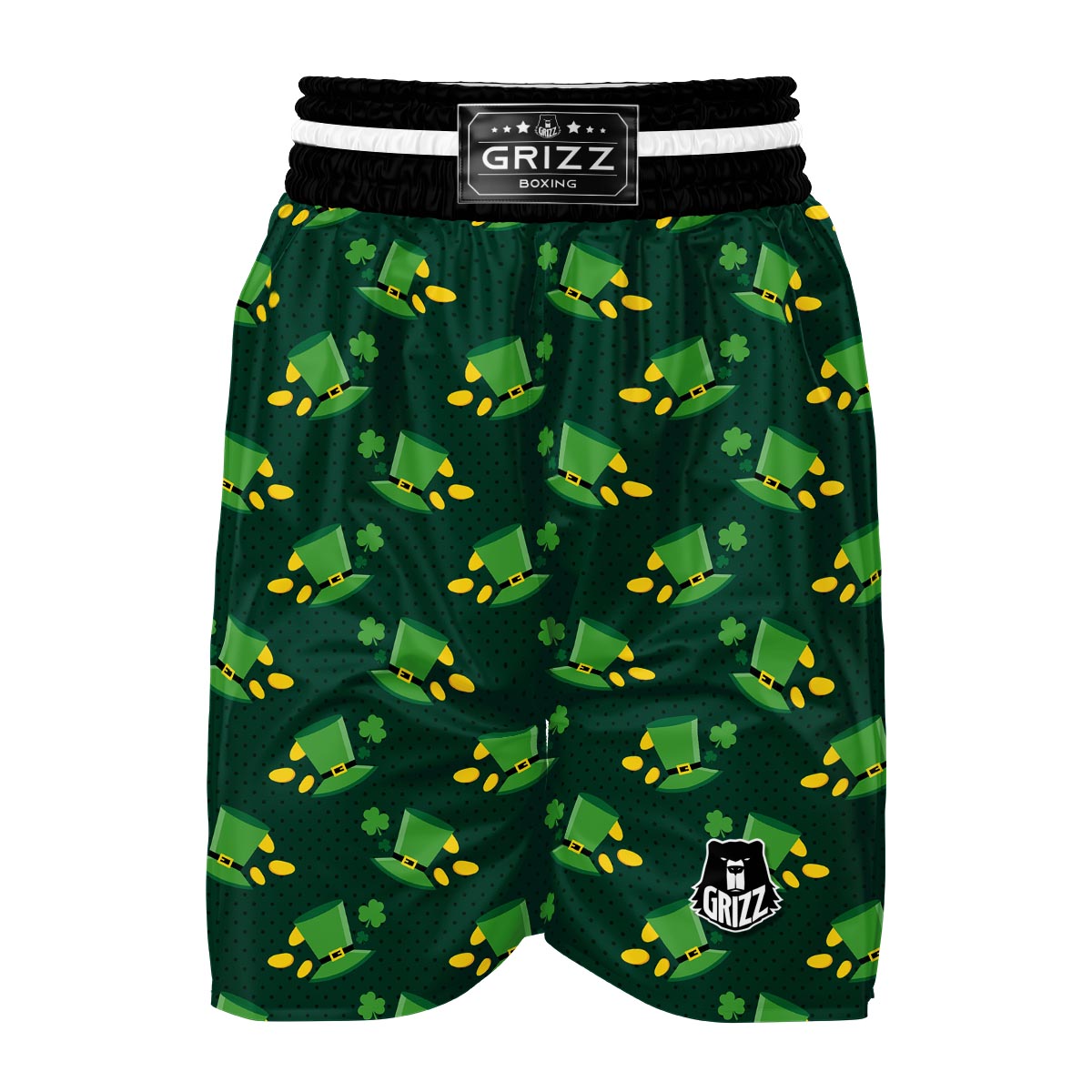 St Patrick's Day Leprechaun Print Pattern Boxing Shorts-grizzshop