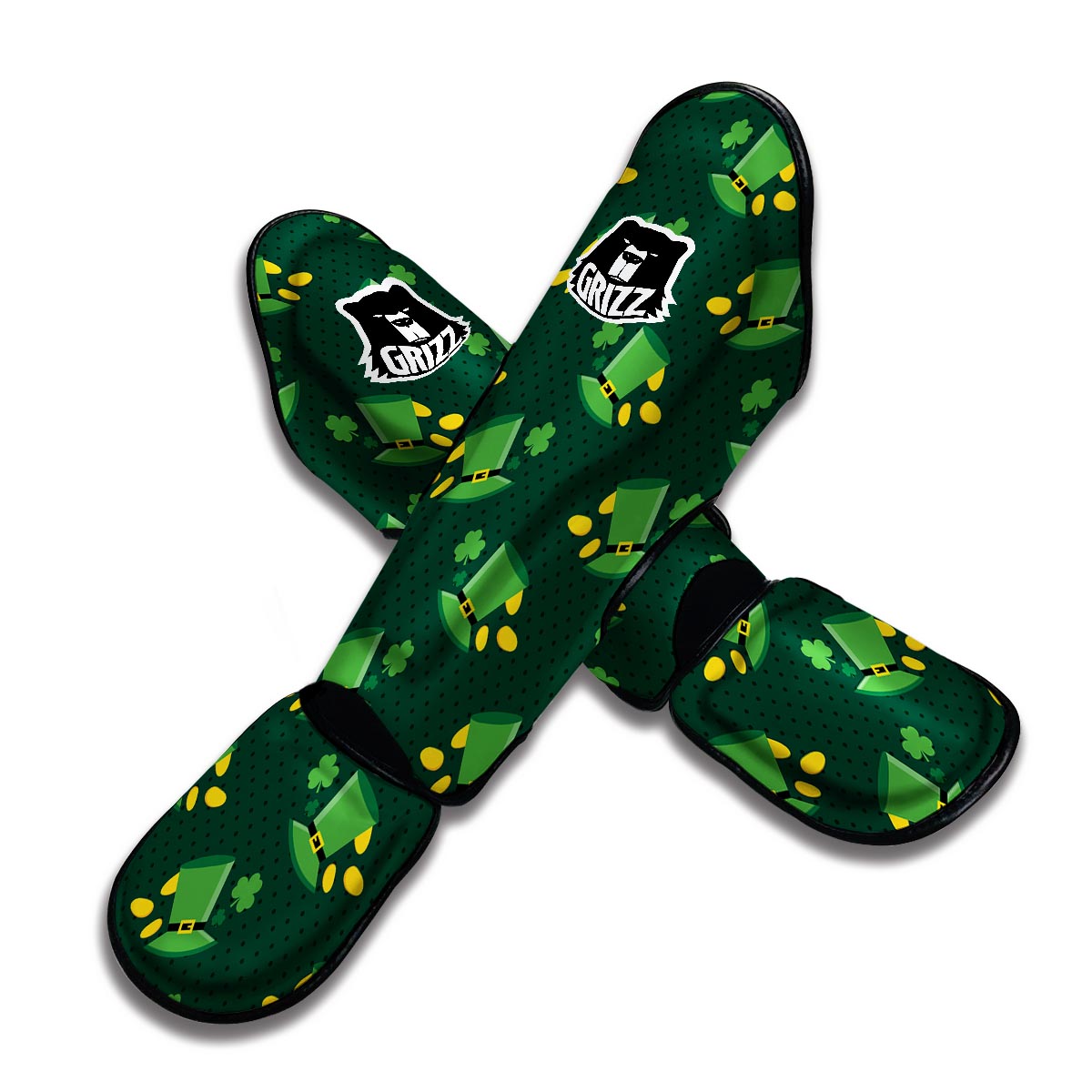 St Patrick's Day Leprechaun Print Pattern Muay Thai Shin Guards-grizzshop