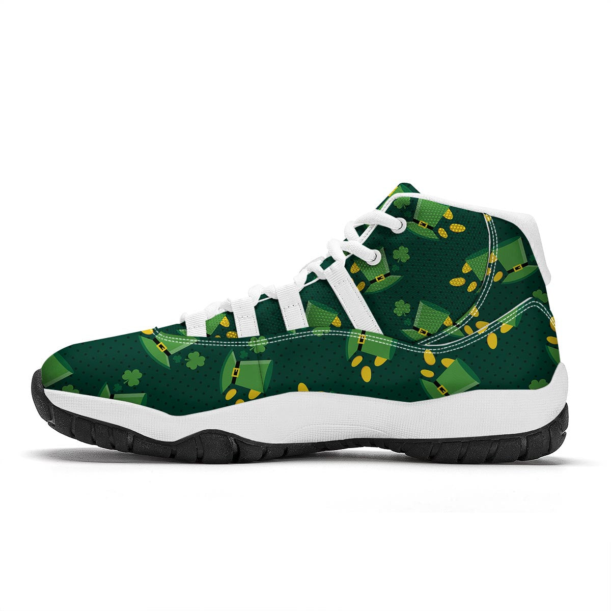 St Patrick's Day Leprechaun Print Pattern White Bball Shoes-grizzshop