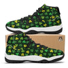 St Patrick's Day Shamrock Green Yellow Print Pattern Black Bball Shoes-grizzshop