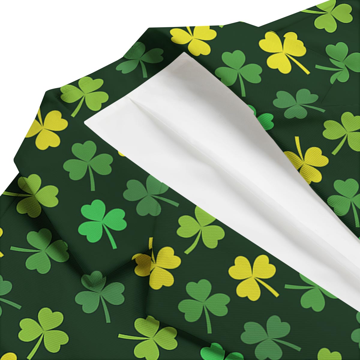 St Patrick's Day Shamrock Green Yellow Print Pattern Men's Blazer-grizzshop