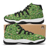 St Patrick's Day Shamrock Pattern Print Black Bball Shoes-grizzshop