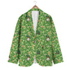 St Patrick's Day Shamrock Pattern Print Men's Blazer-grizzshop