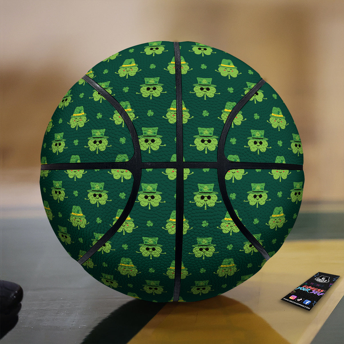 Striped Lemon And Orange Print Pattern Basketball