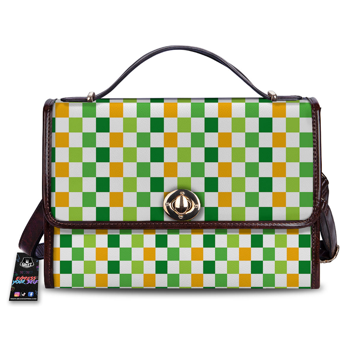 St. Patrick's Day Irish Checkered Print Women's Satchel Bag