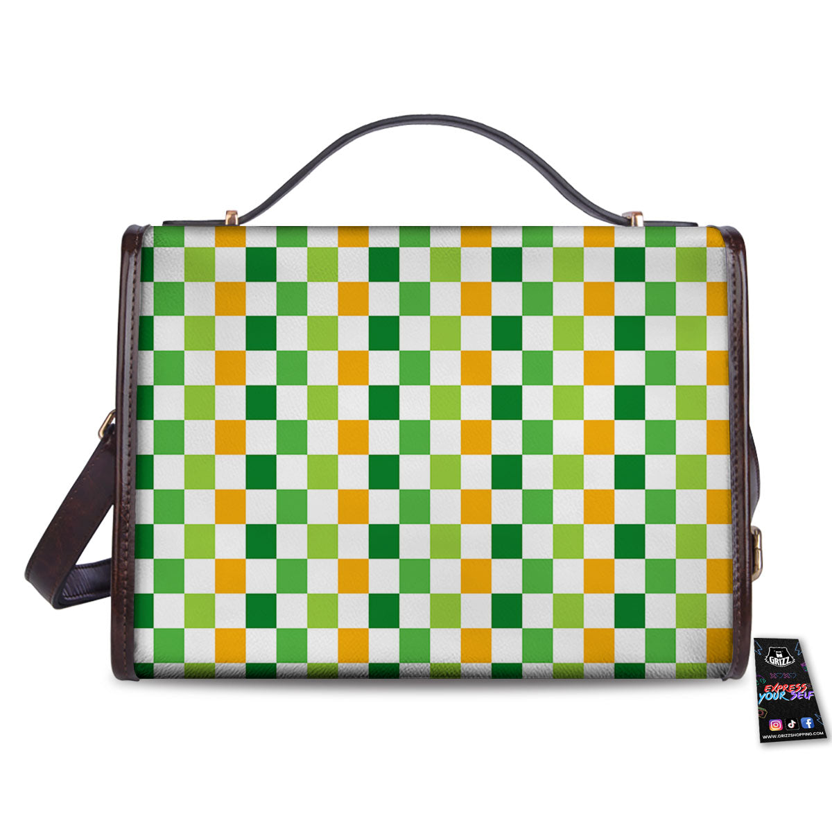 St. Patrick's Day Irish Checkered Print Women's Satchel Bag