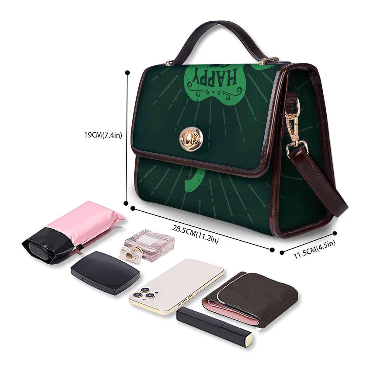St. Patrick's Day Irish Clover Print Women's Satchel Bag