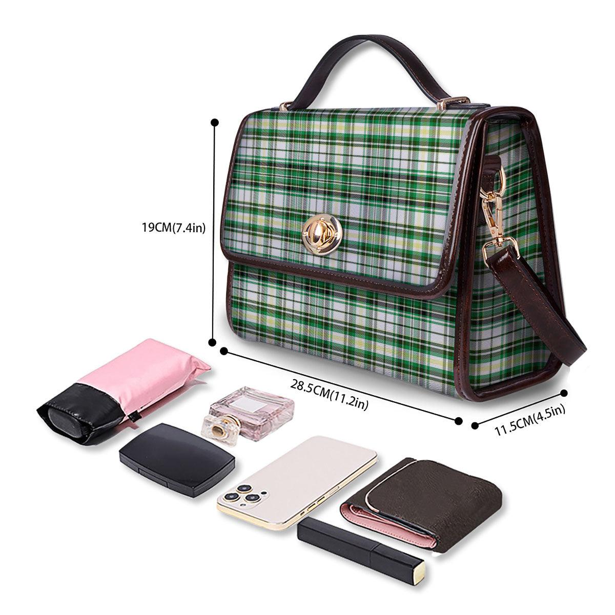 St. Patrick's Day Irish Tartan Print Women's Satchel Bag