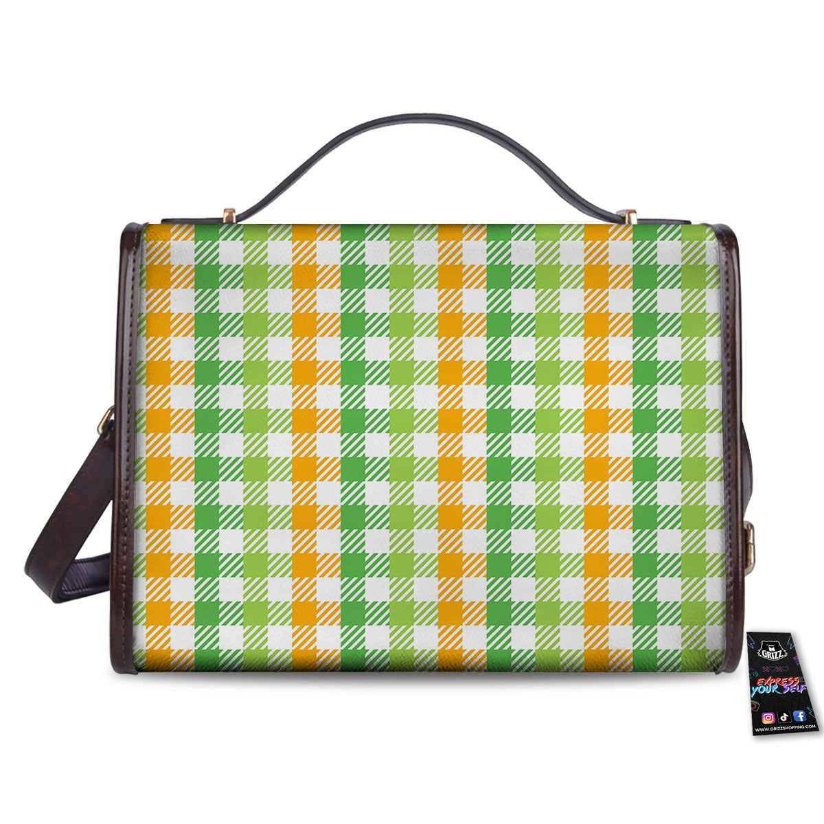 St. Patrick's Day Plaid Print Women's Satchel Bag