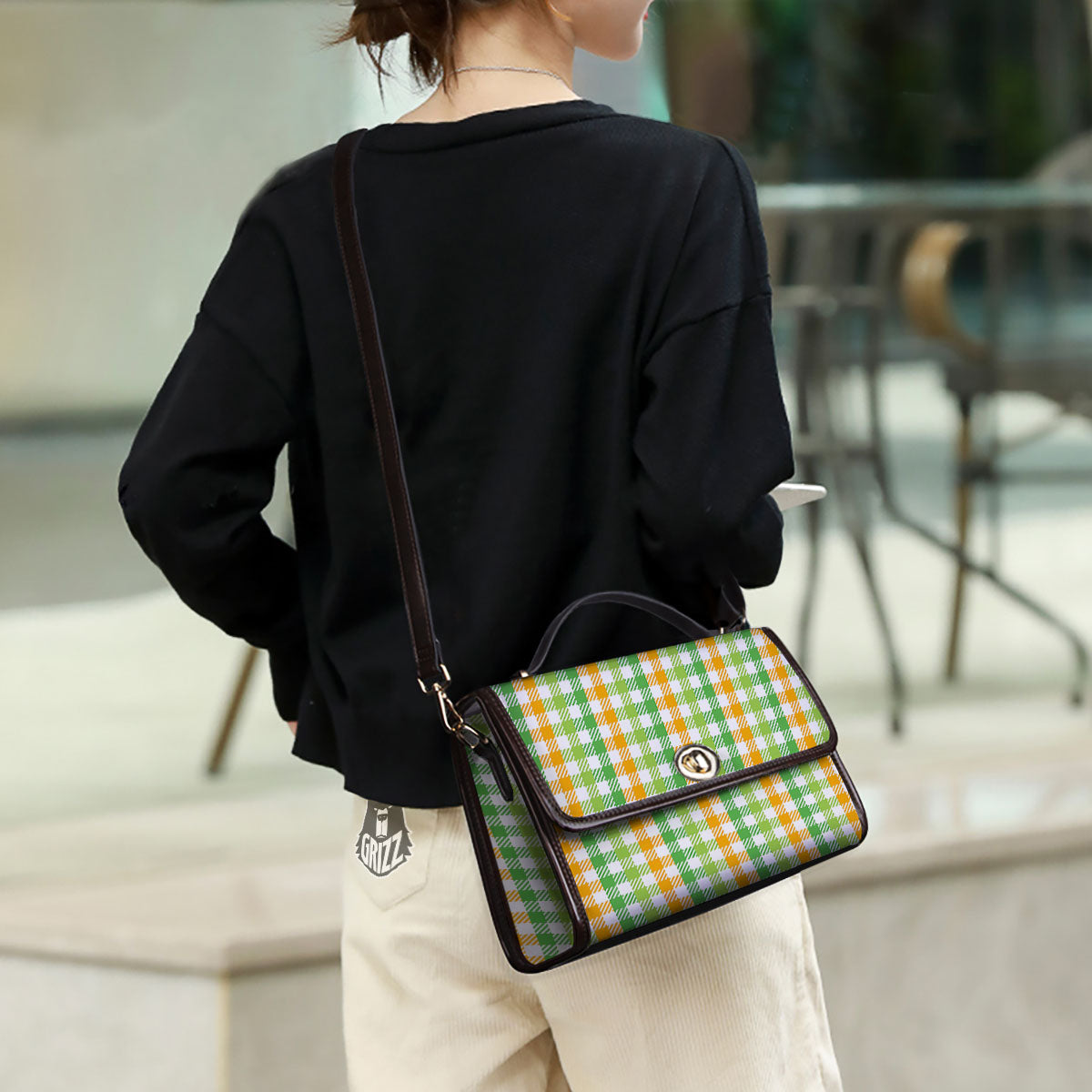 St. Patrick's Day Plaid Print Women's Satchel Bag