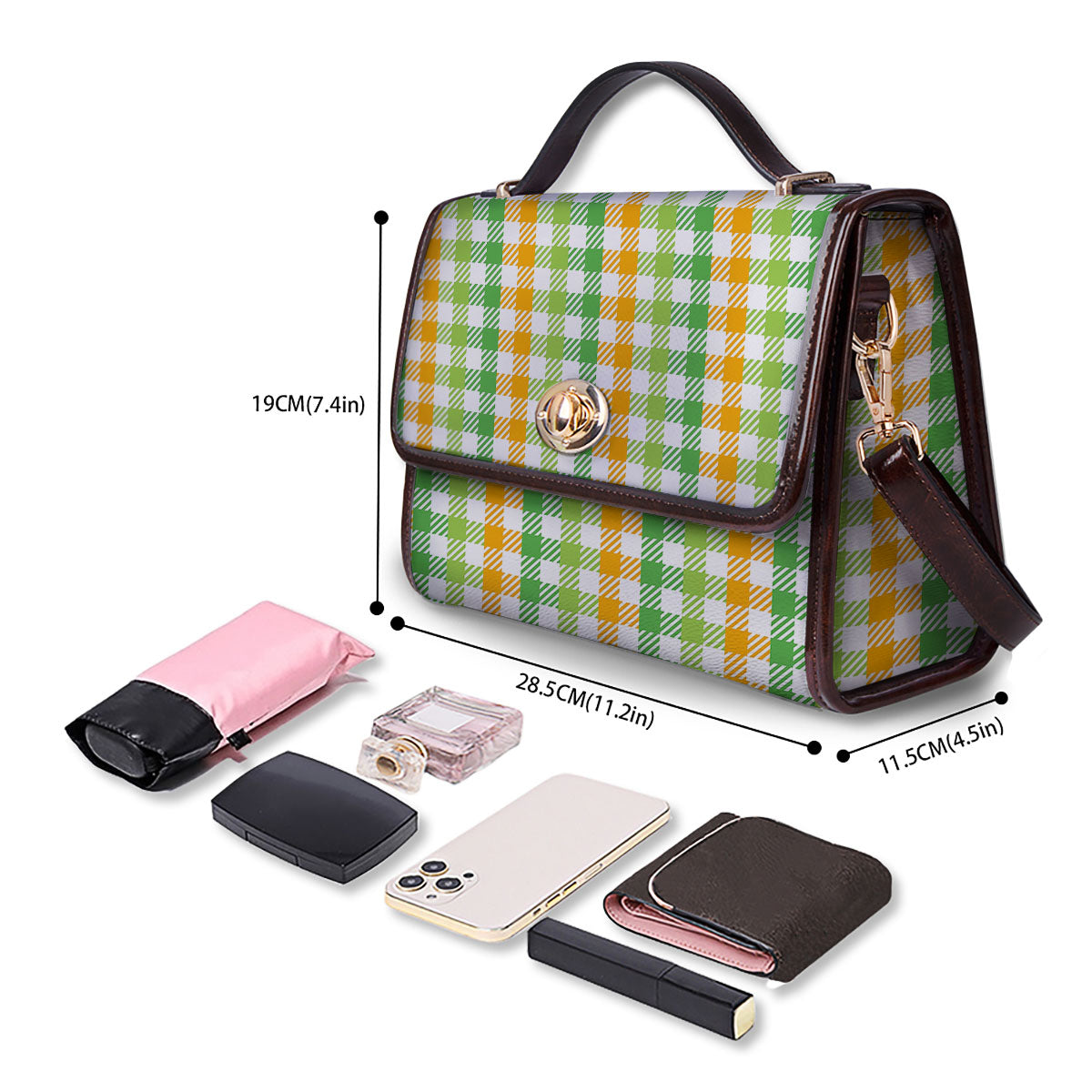 St. Patrick's Day Plaid Print Women's Satchel Bag