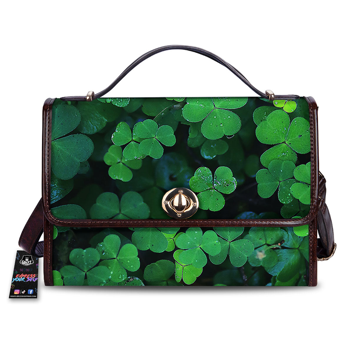 St. Patrick's Day Shamrock Clover Print Women's Satchel Bag