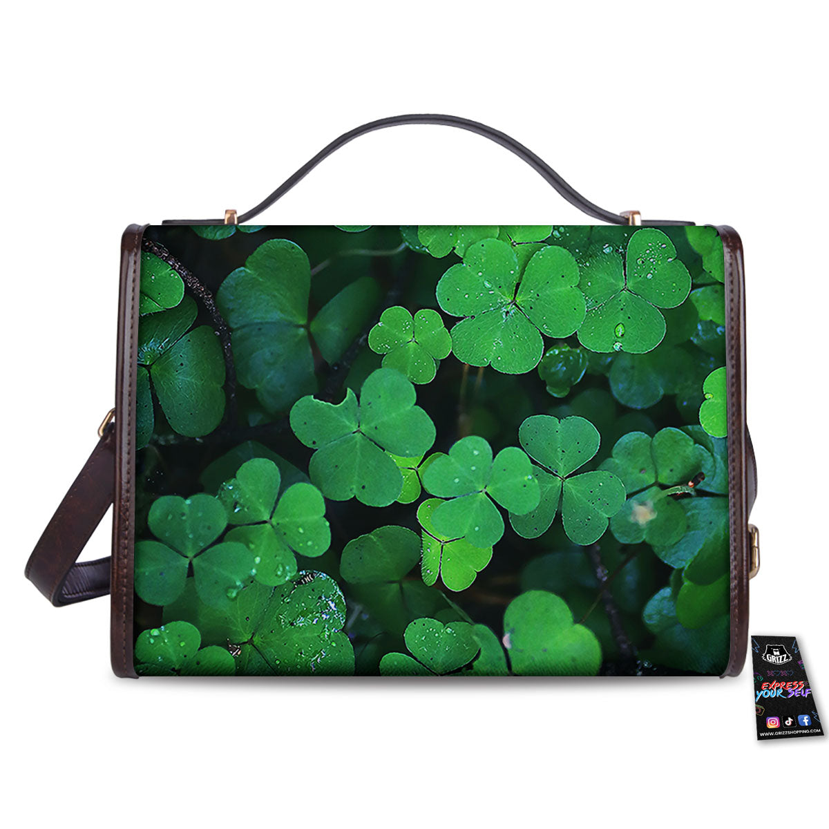 St. Patrick's Day Shamrock Clover Print Women's Satchel Bag
