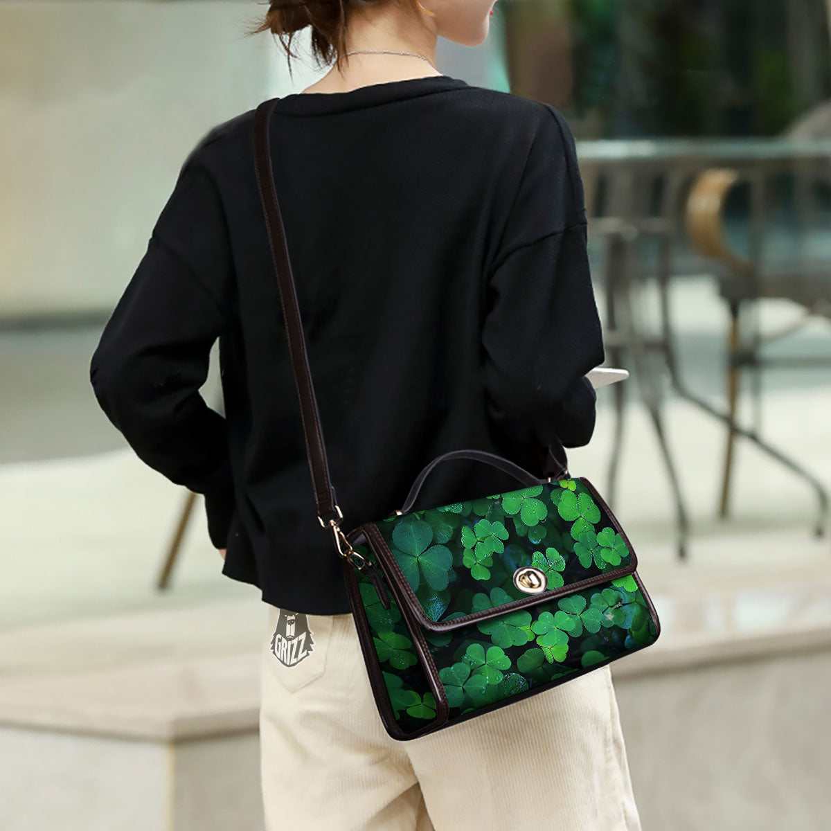 St. Patrick's Day Shamrock Clover Print Women's Satchel Bag