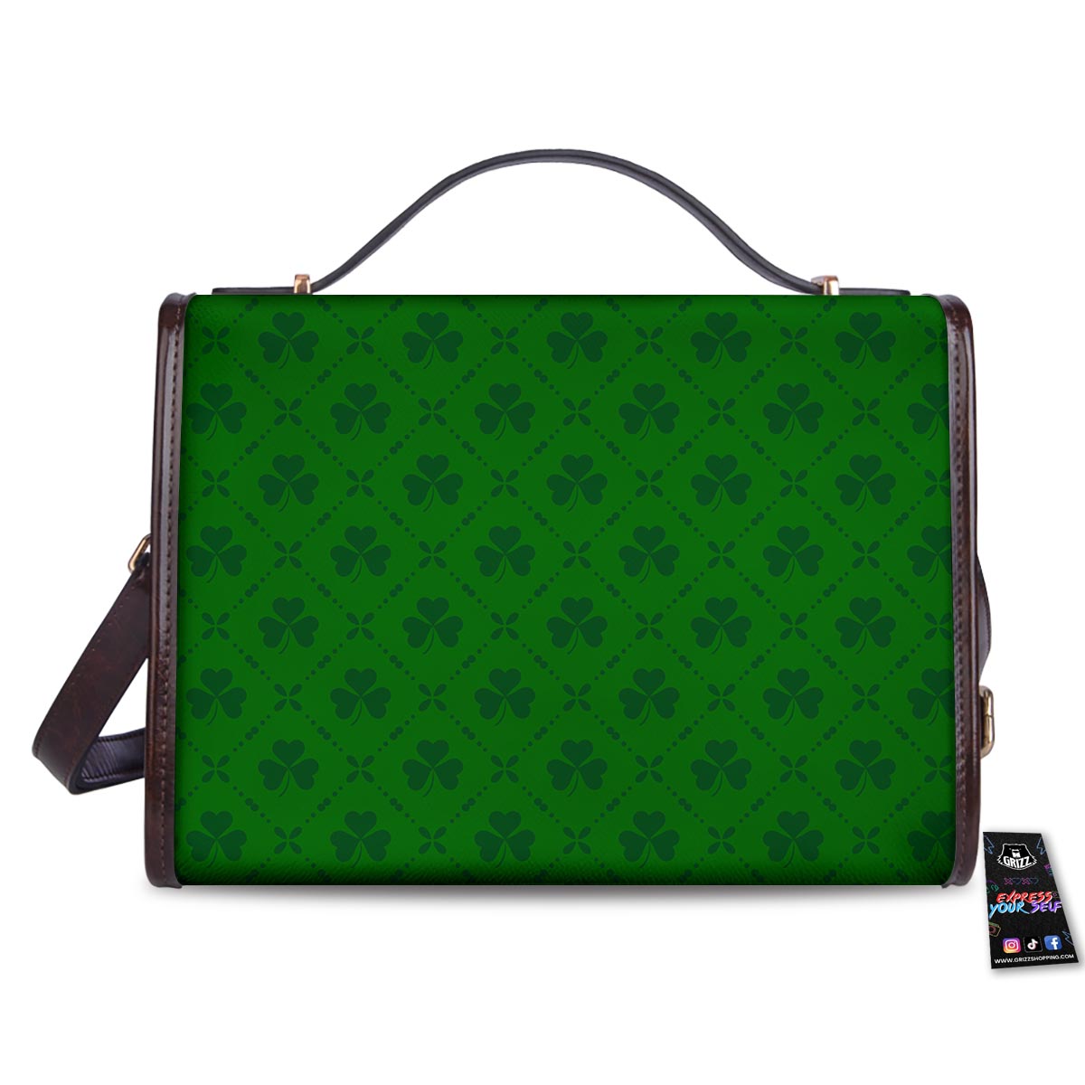 St. Patrick's Day Shamrock Print Pattern Women's Satchel Bag