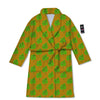 St. Patrick's Day Cute Clover Print Bathrobe-grizzshop