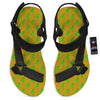 St. Patrick's Day Cute Clover Print Black Open Toe Sandals-grizzshop