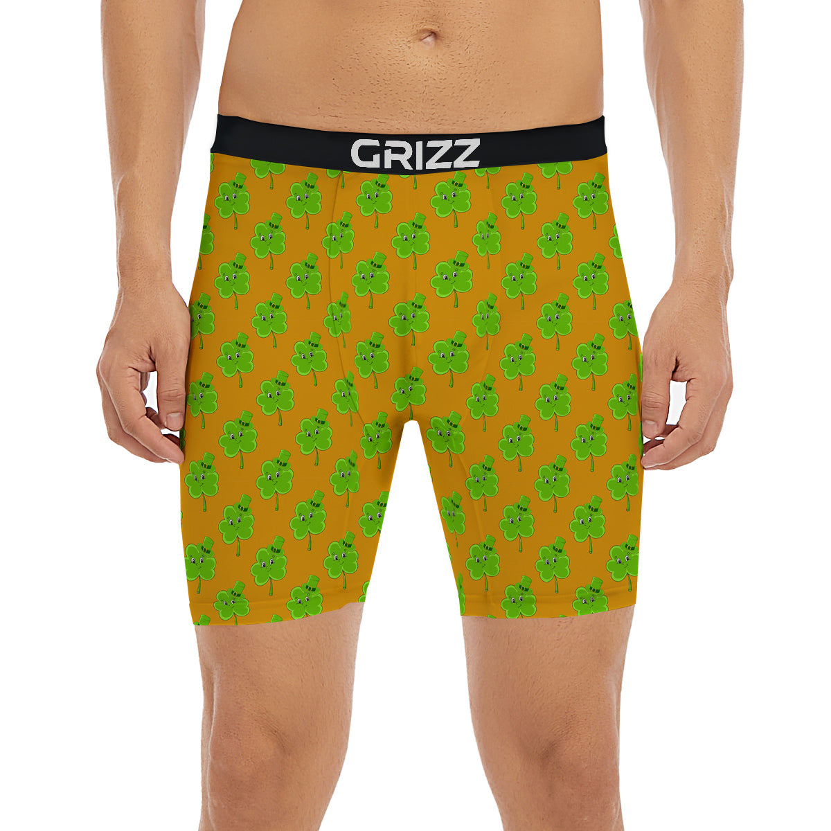 St. Patrick's Day Cute Clover Print Boxer Briefs-grizzshop